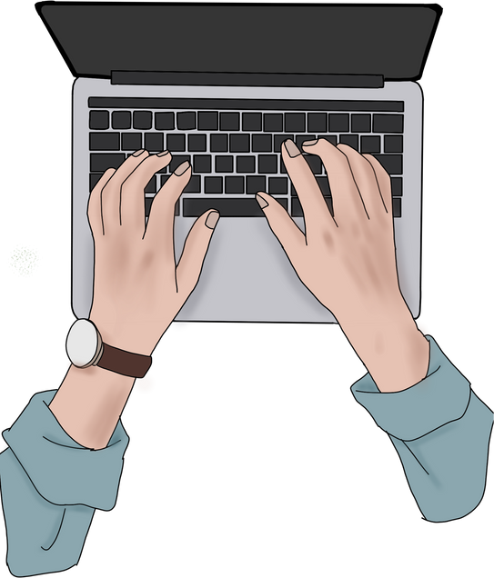 Person Working on a Laptop Illustration